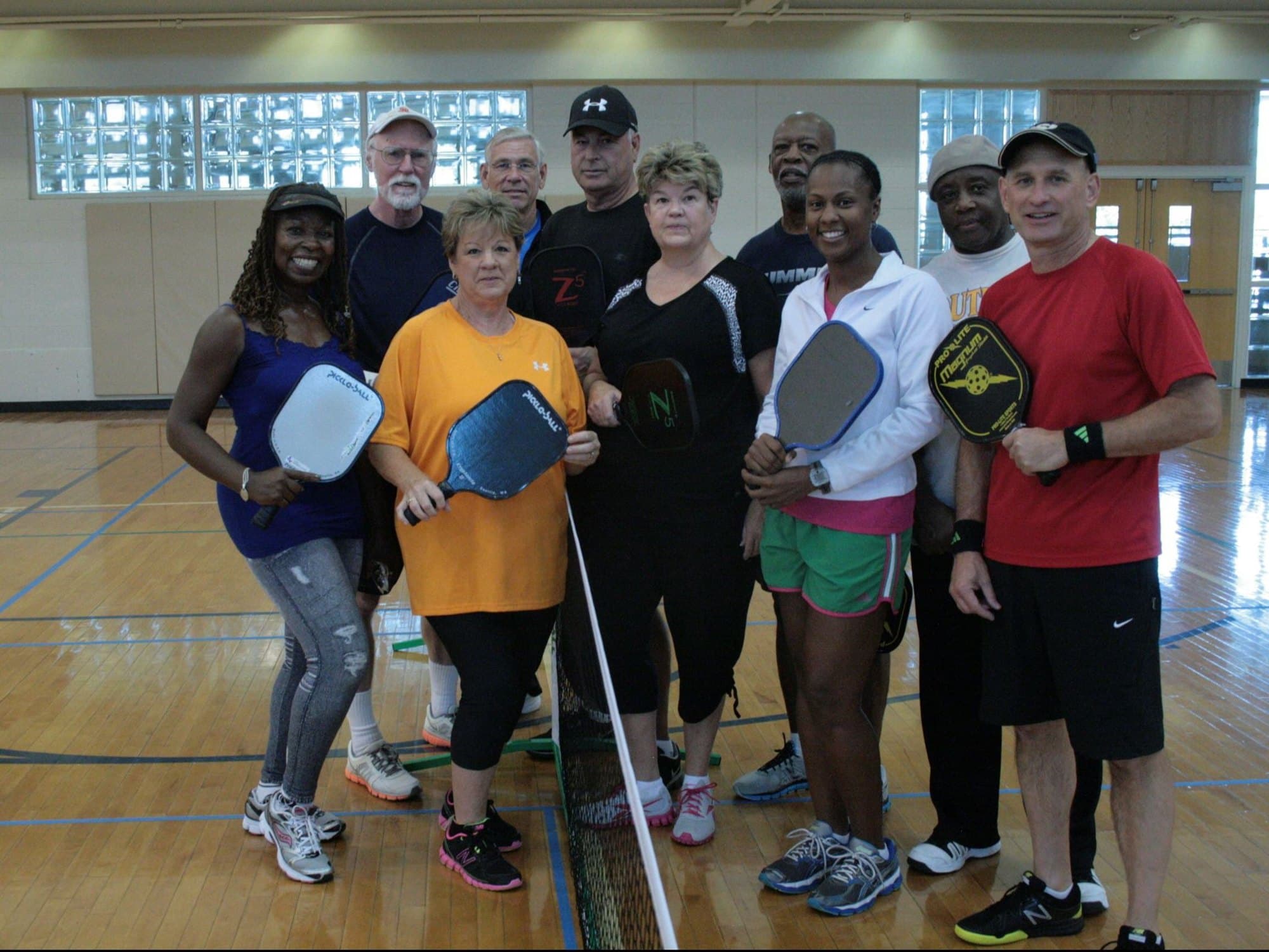 A beginner group together after a camp